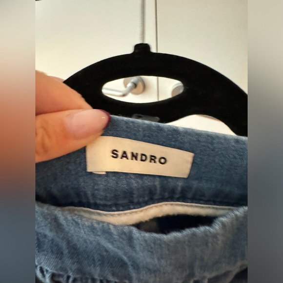 SANDRO Fanfan Tiered Denim Mini Skirt Size 38 New with tags US 6 - Picture 3 of 16